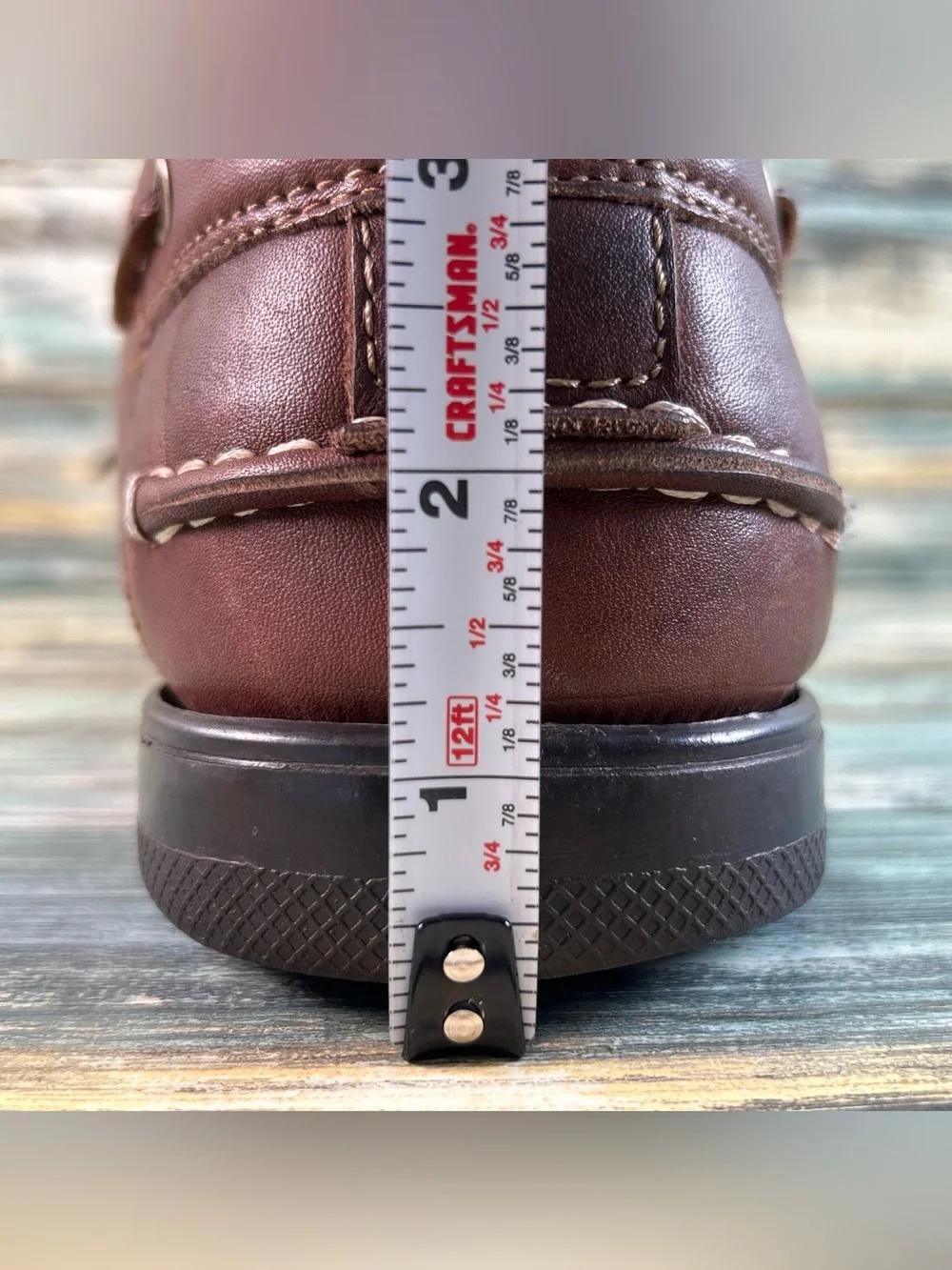 DUXBAK Decked Boat Shoe 10.5 Vintage Moc Toe Loafers Casual Shoes Brown Leather